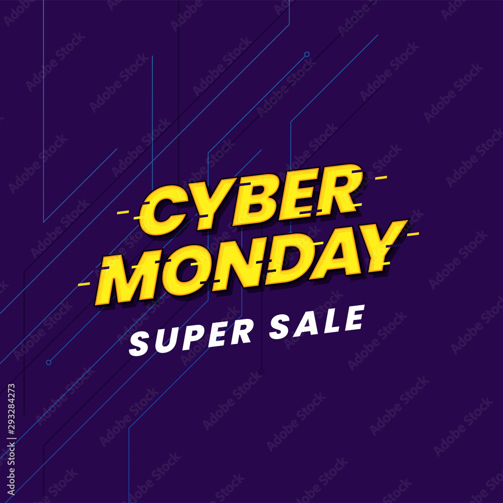 Cyber monday super sale poster background social media template. Glitch effect typography on cyberspace vector illustration banner design. Cyber monday super sale poster background social media template. Glitch effect typography on cyberspace vector illustration banner design.