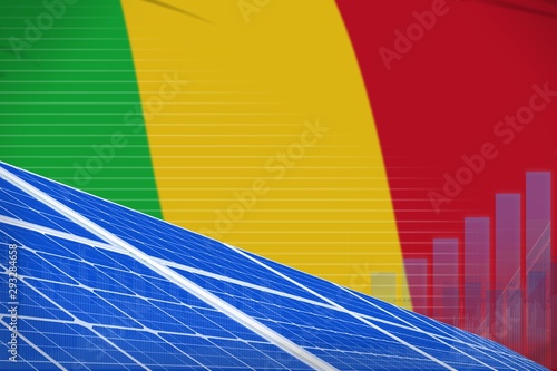 Mali solar energy power digital graph concept - green natural energy industrial illustration. 3D Illustration