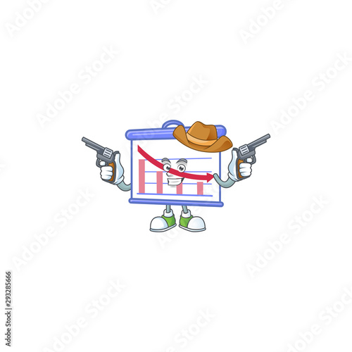 Cowboy down graphic board cartoon character style.