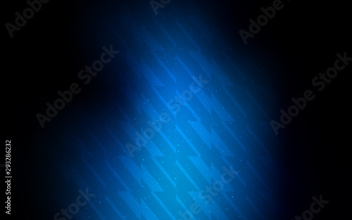 Dark BLUE vector background with stright stripes. Colorful shining illustration with lines on abstract template. Pattern for ad, booklets, leaflets.