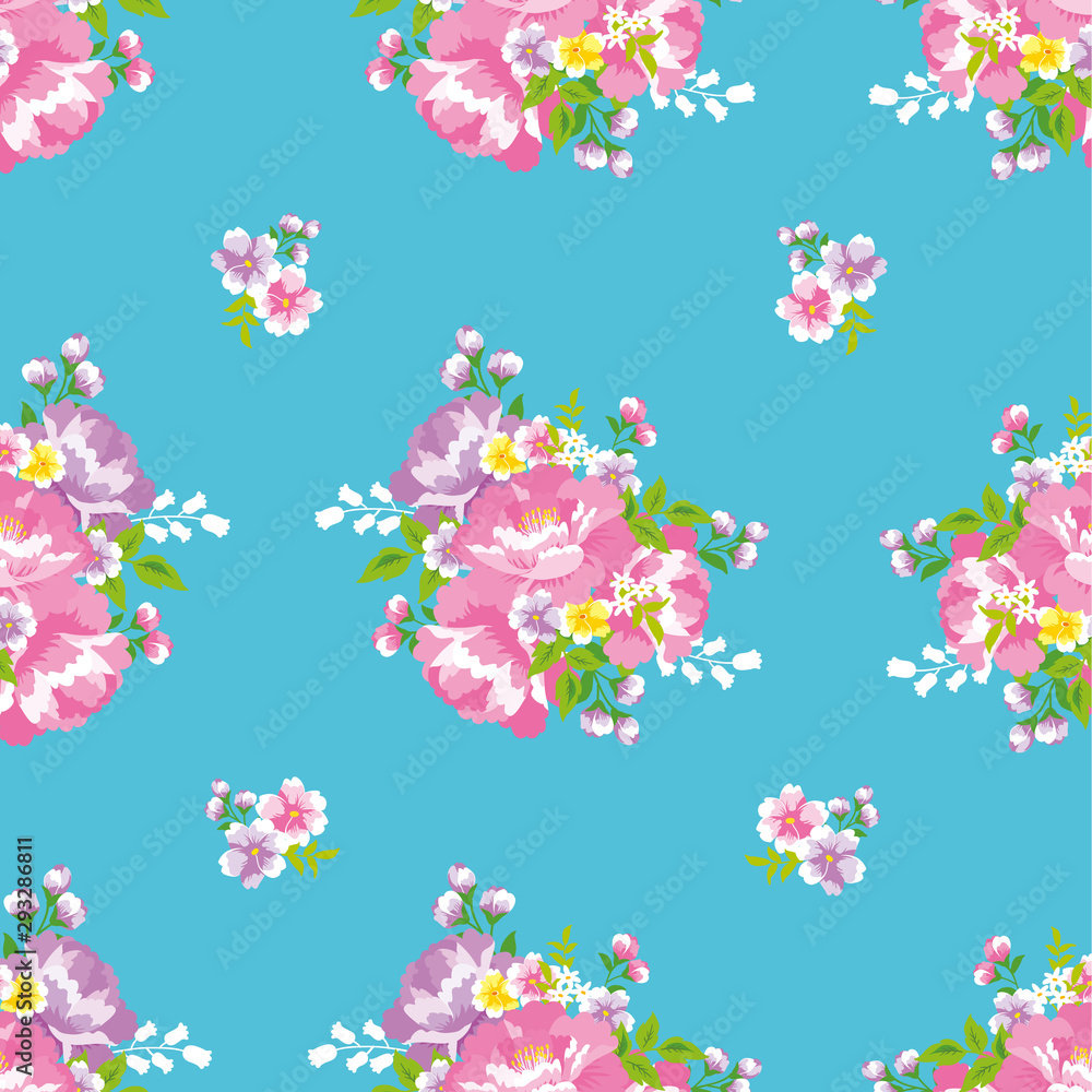 花柄 シームレスパターン 台湾花布 Stock Vector Adobe Stock