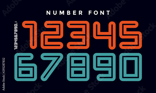 Numbers font. Sport font with numbers and numeric