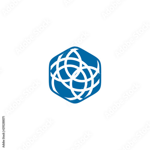 Hexagonal shape logo design for business company