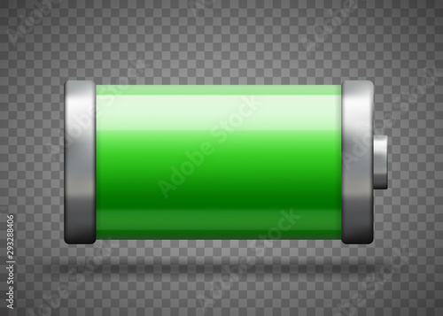 Full battery charge status. Vector Template illustration