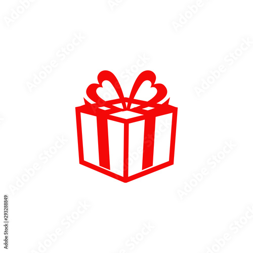 Gift box present logo design vector template