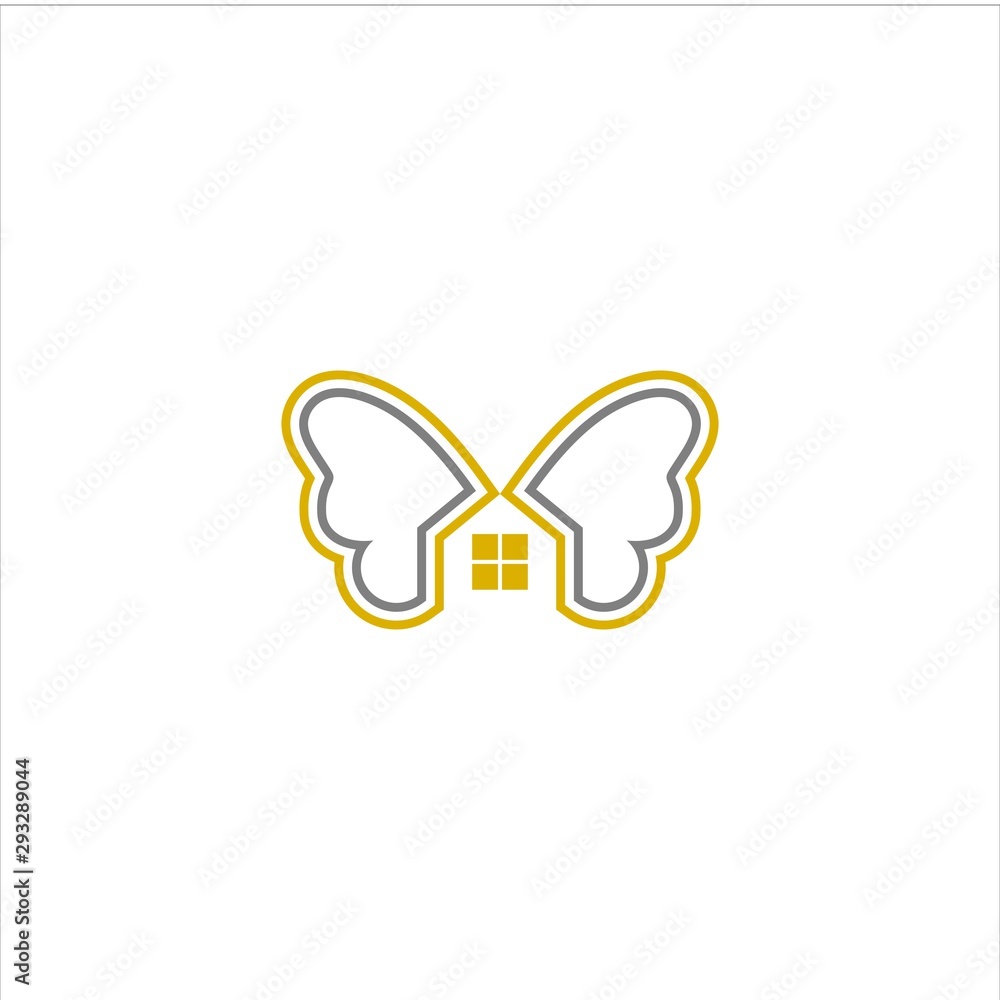 butterfly and house vector logo graphic modern