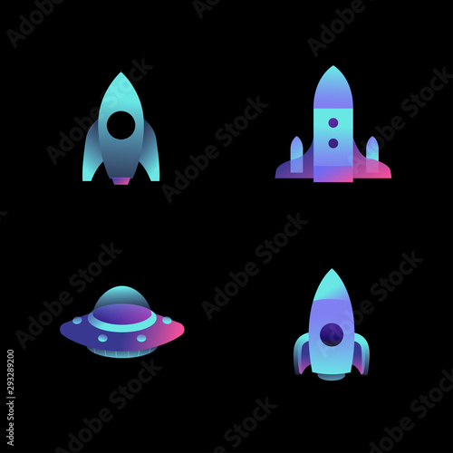 rocket icons collection vector design