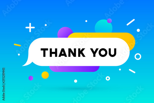 Thank you. Banner, speech bubble, poster and sticker concept