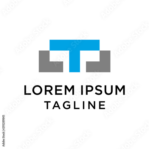 Simple Table Logo Design Idea with  blue T Letter