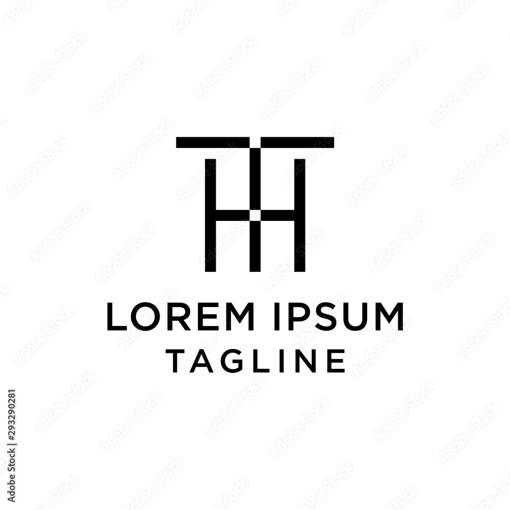 Square Initial Letter TH or HT Monogram Symbol Logo Vector Square Initial Letter TH or HT Monogram Symbol Logo Vector