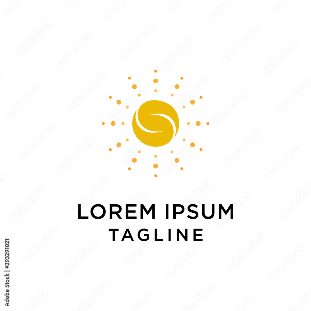 Fototapeta premium Abstract letter S with sun logo design template. creative sign. Universal vector icon.