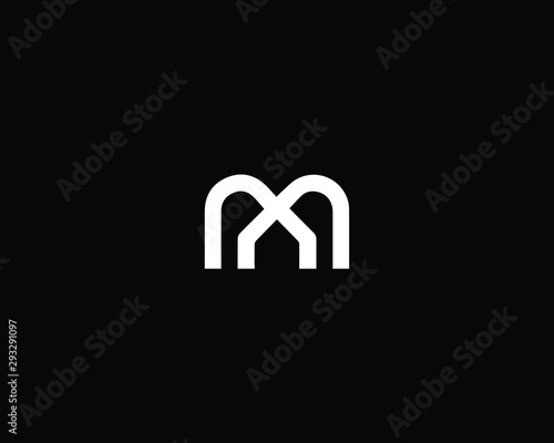 Professional and Minimalist Letter MN NM Logo Design, Editable in Vector Format in Black and White Color