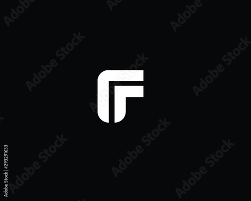 Professional and Minimalist Letter TT FR Logo Design, Editable in Vector Format in Black and White Color