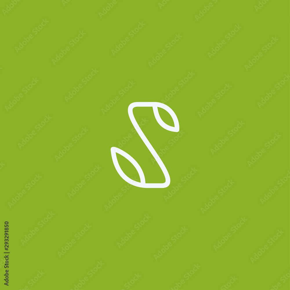 Letter S leaf logo design icon vector Letter S leaf logo design icon vector