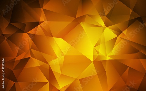 Dark Orange vector shining triangular background. Creative illustration in halftone style with triangles. Brand new style for your business design.