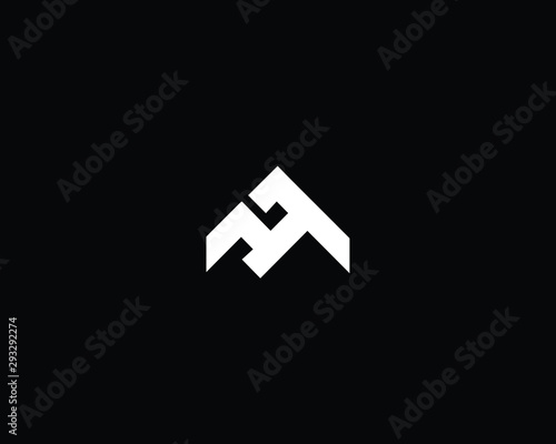 Professional and Minimalist Letter M HM Logo Design, Editable in Vector Format in Black and White Color