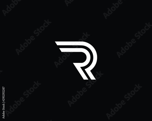 Professional and Minimalist Letter R RR Logo Design, Editable in Vector Format in Black and White Color