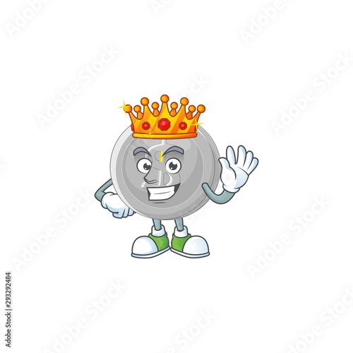 King silver coin cartoon character with mascot