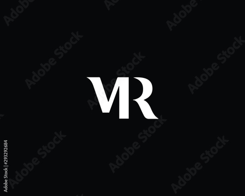 Professional and Minimalist Letter MR Logo Design, Editable in Vector Format in Black and White Color