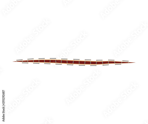 Illustration Of Surgical Suture For Wound, Medical Vector Concept
