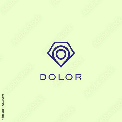 Diamond and pin map logo icon design vector