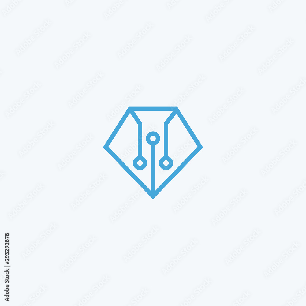 Diamond with circuit logo icon vector Diamond with circuit logo icon vector