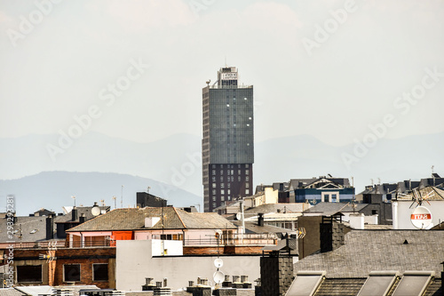 Canvas Print view of city, photo as a background
