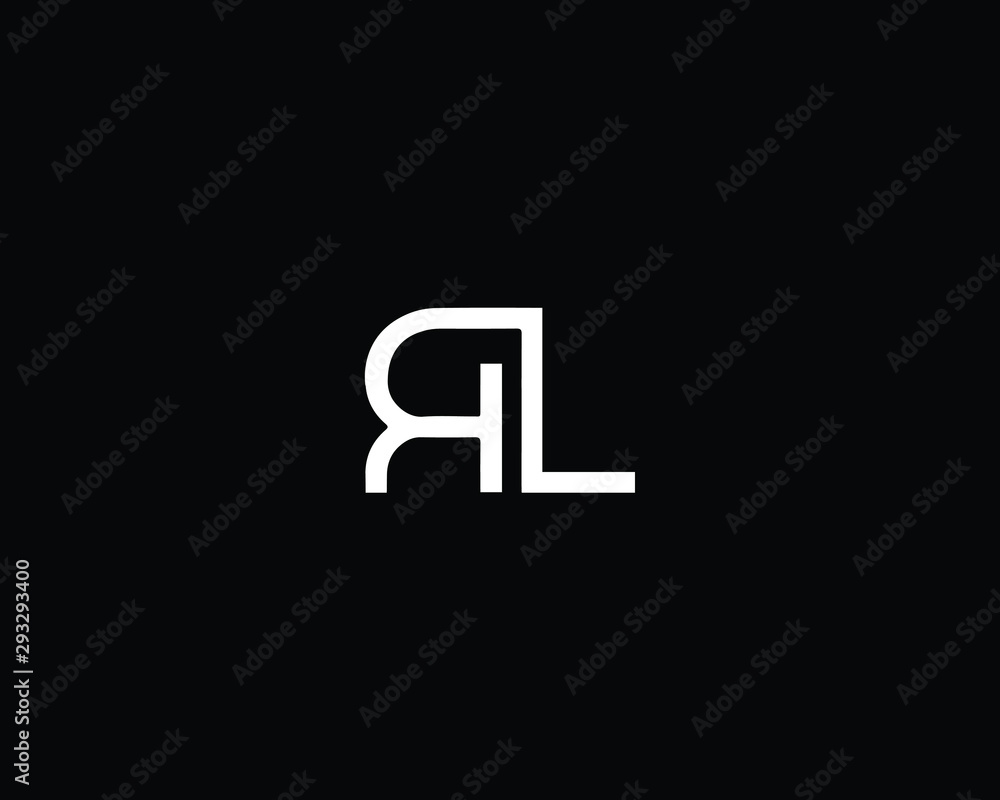 Obraz premium Professional and Minimalist Letter RL LR Logo Design, Editable in Vector Format in Black and White Color