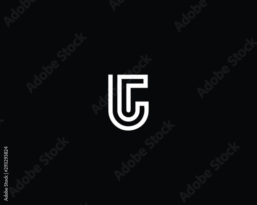 Professional and Minimalist Letter UT TU Logo Design, Editable in Vector Format in Black and White Color
