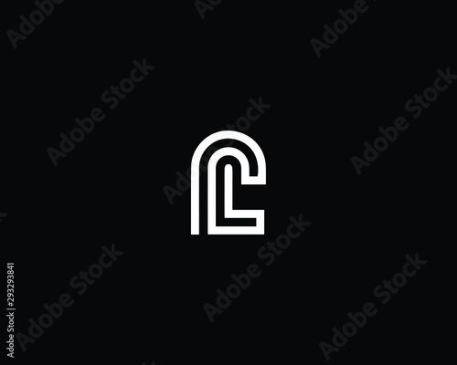 Professional and Minimalist Letter PL LP Logo Design, Editable in Vector Format in Black and White Color