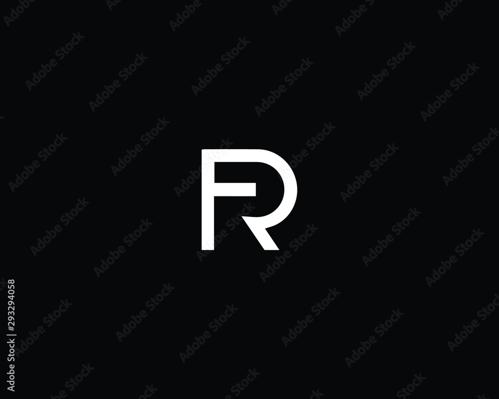 Professional and Minimalist Letter FR RF Logo Design, Editable in Vector Format in Black and White Color Professional and Minimalist Letter FR RF Logo Design, Editable in Vector Format in Black and White Color