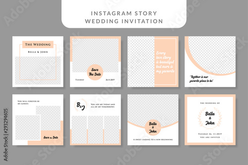 minimal design wedding invitation social media post.