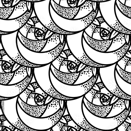 Geometric rose flower. Seamless Pattern. Art deco style inspired.