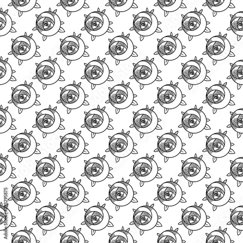 Geometric rose flower. Seamless Pattern. Art deco style inspired.