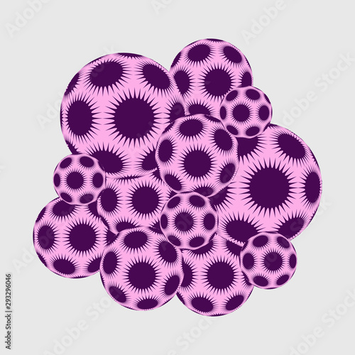 stars balls cluster same color retro purple