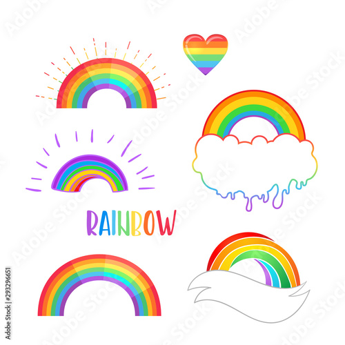 Rainbow colored icon. Gay Pride. LGBT concept. Realistic style vector colorful illustration isolated. Sticker, patch, t-shirt  design..