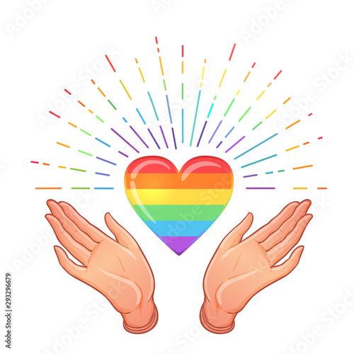 Rainbow colored icon. Gay Pride. LGBT concept. Realistic style vector colorful illustration isolated. Sticker, patch, t-shirt  design..