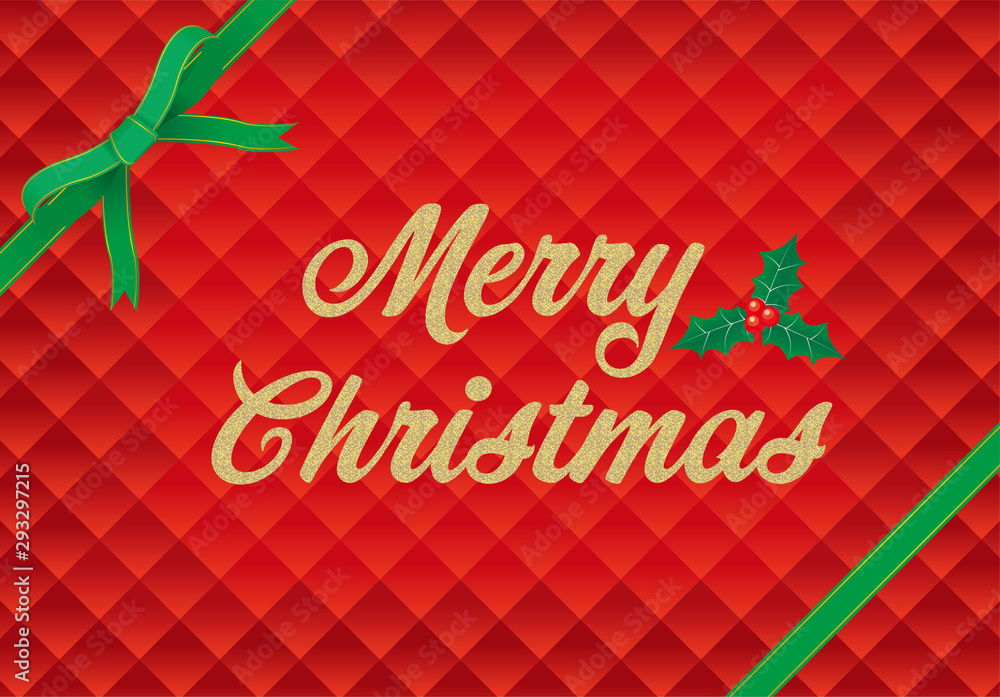背景素材 テンプレート 赤色 クリスマスのイメージのトナカイのイラスト リボン付きバナーデザイン メリークリスマスロゴ Christmas Banner Design Background Stock Vector Adobe Stock