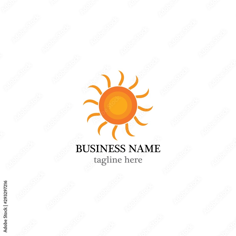 Fototapeta premium Sun logo vector icon illustration