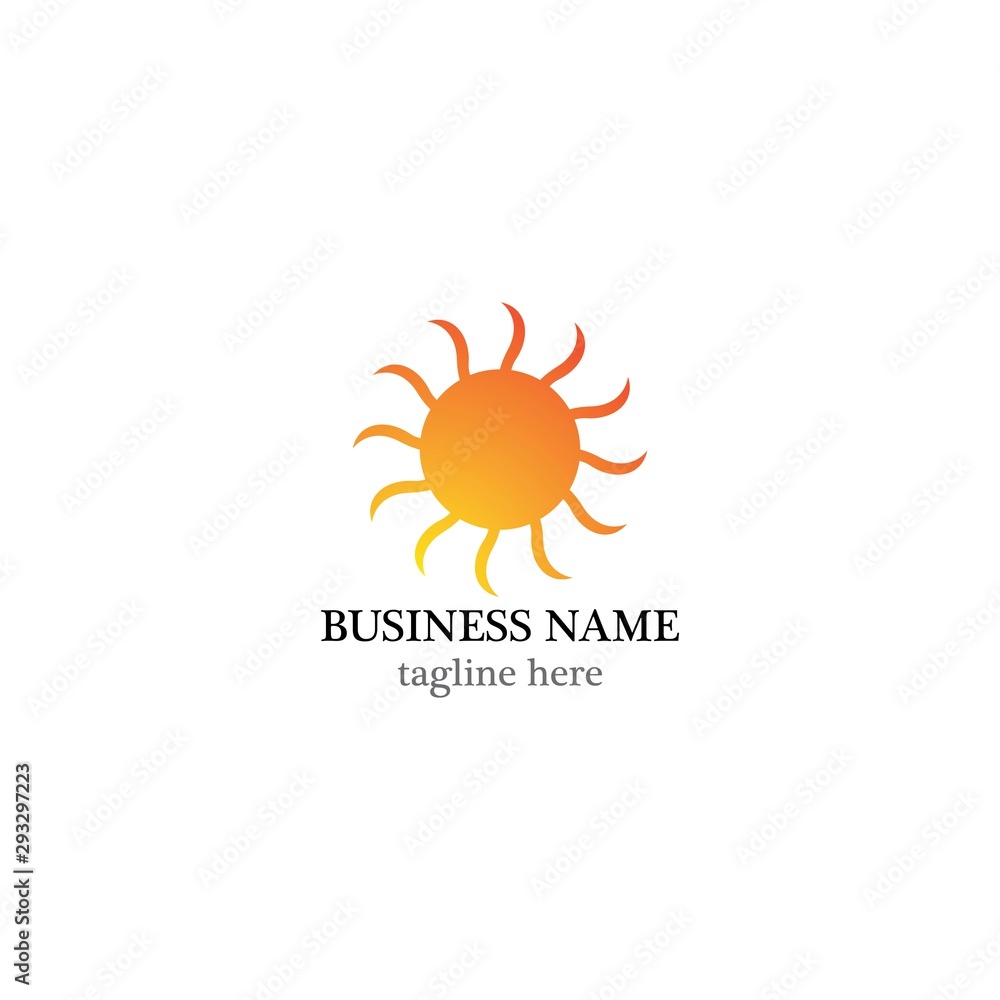 Fototapeta premium Sun logo vector icon illustration