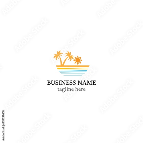 Beach logo template vector icon design