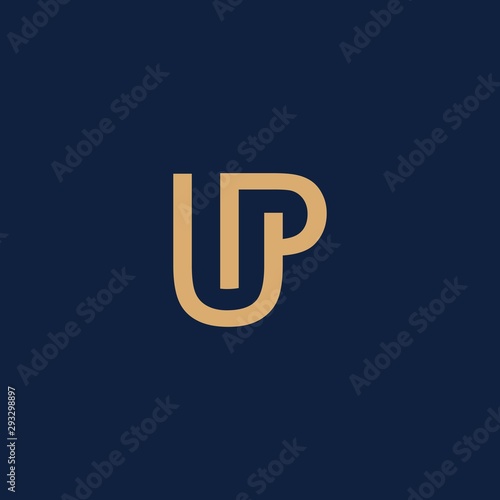 letter u p logo template design vector, creative idea concept