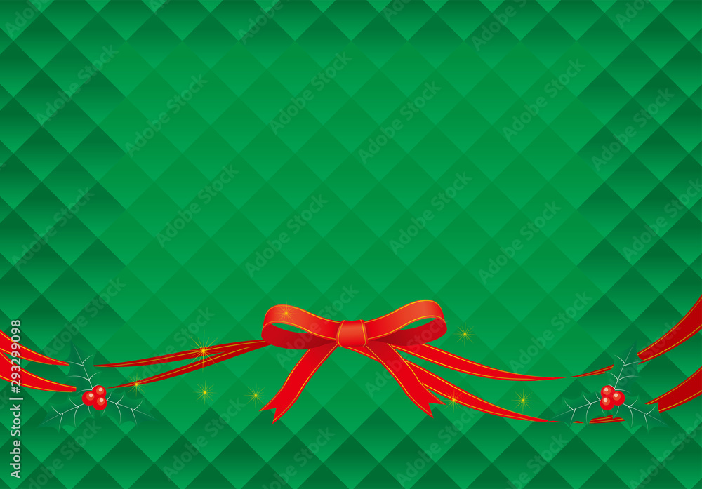 背景素材 テンプレート 緑色 クリスマスのイメージの背景イラスト リボン付きバナーデザイン Christmas Banner Design Background Stock Vector Adobe Stock