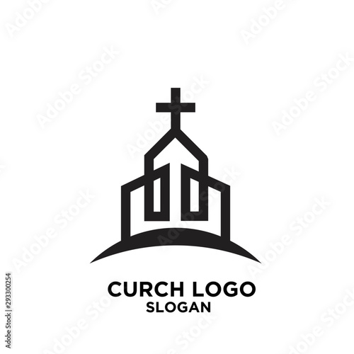 church minimal logo icon designs