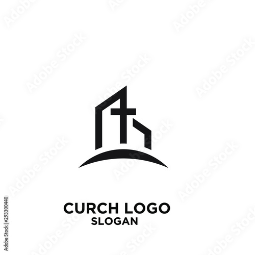 church minimal logo icon designs