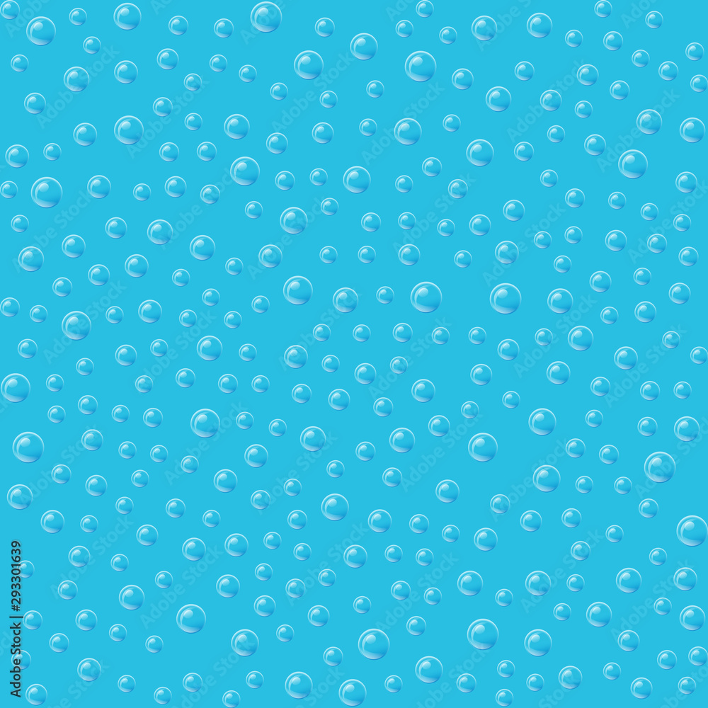 Bubbles in water. Vector seamless pattern with air bubbles on blue background. Fizzy water, soda Bubbles in water. Vector seamless pattern with air bubbles on blue background. Fizzy water, soda