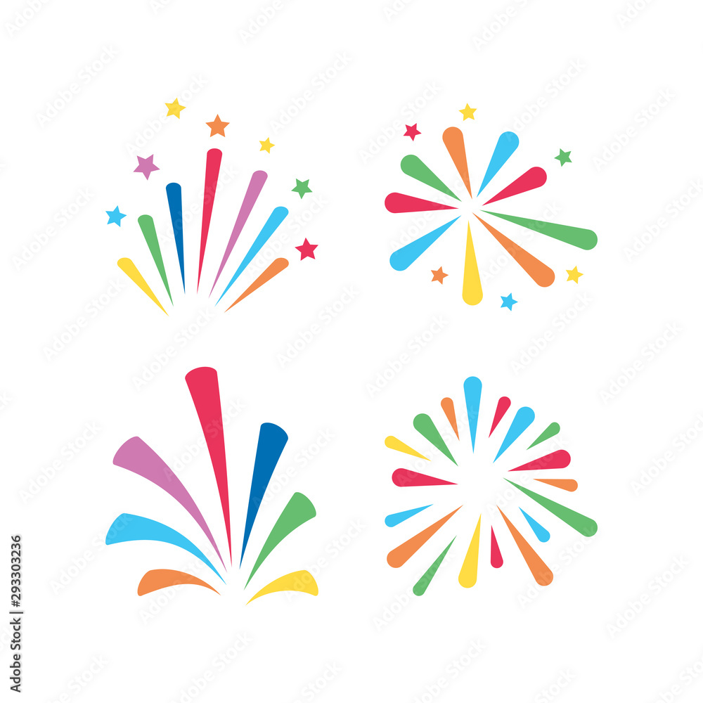 Fireworks graphic design template vector isolated illustration