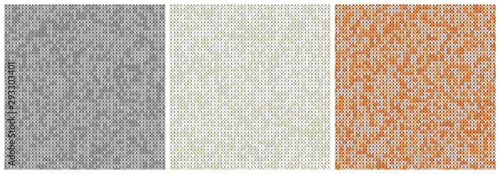 Knitted Patterns Set. Realistic samples backgrounds. Geometric ornaments, scandinavian sweaters cable stitch texture. Decorative design elements gift paper, packet, greeting cards. Vector illustration