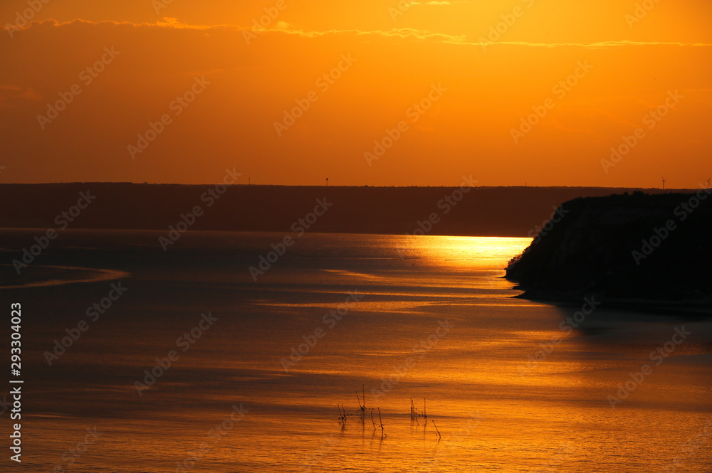 Beautiful dramatic sunset at cape Kaliakra, Black Sea, Bulgaria Beautiful dramatic sunset at cape Kaliakra, Black Sea, Bulgaria