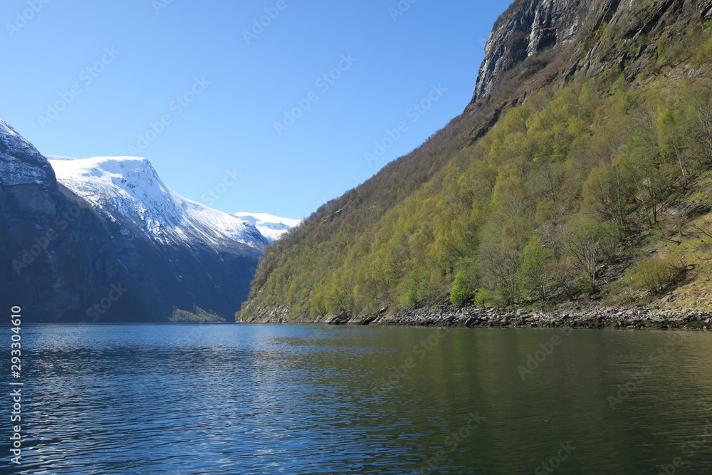 The wonderful Geiranger fjord in Norway in the spring The wonderful Geiranger fjord in Norway in the spring